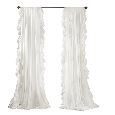Home Boutique Reyna Window Curtain Panels Pure White 54x120 Set - Image 5