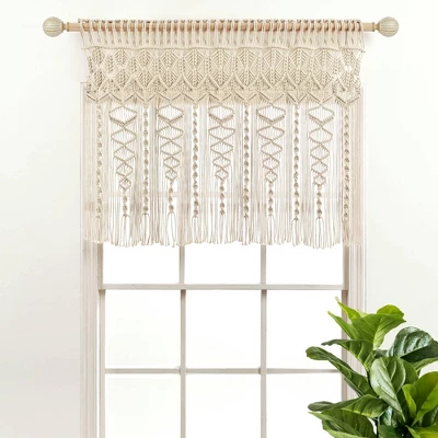 30"x40" Boho Macrame Textured Cotton Window Valance - Lush Décor - Image 7