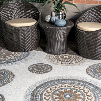 NuLOOM Andi Textured Geometric Indoor And Outdoor Patio Area Rug - Image 8