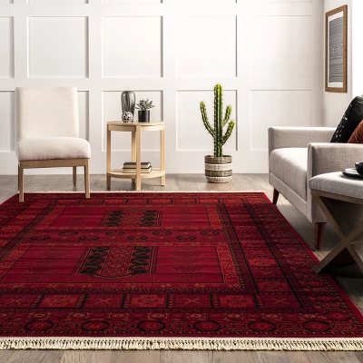NuLOOM Billie Traditional Paneled Fringe Area Rug - Image 7
