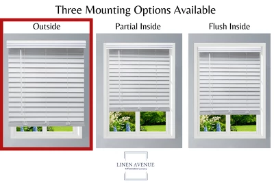 Linen Avenue Cordless Faux Wood Blind, Outside Mount - Image 2