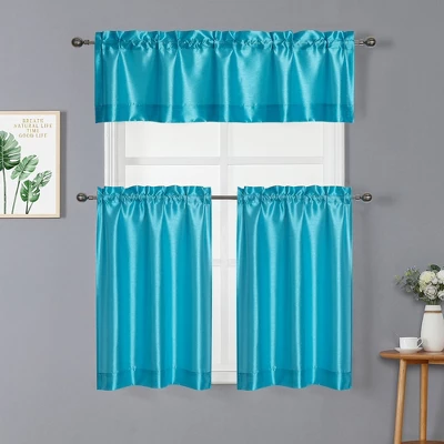 Kate Aurora Parisian Living Complete 3 Piece Lightweight Sheer Cafe Kitchen Curtain Tier & Valance Set - Image 9