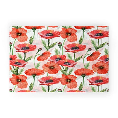 UtArt Summer Botanical Poppies Field Welcome Mat - Society6 - Image 5