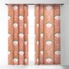 Schatzi Brown Norr Flower Orange Single Panel Sheer Window Curtain - Deny Designs