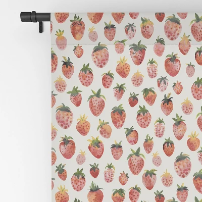 Ninola Design Strawberries Countryside Summer 84" X 50" Single Panel Room Darkening Window Curtain - Deny Designs - Image 3