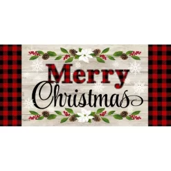 Evergreen Christmas Sentiments Sassafras Indoor Outdoor Switch Doormat 1'10"x10" Beige