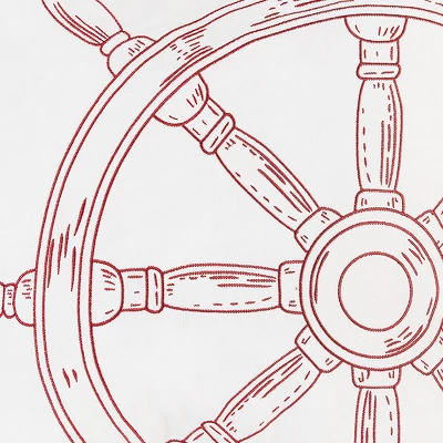 C&F Home 18" X 18" Ships Wheel Indoor / Outdoor Embroidered Throw Pillow