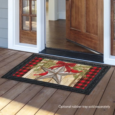 Briarwood Lane Festive Barnstar Winter Doormat Primitive Cardinal - Image 2