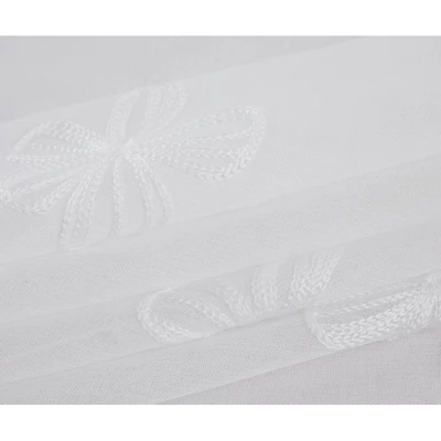 Trinity Semi Sheer Curtains 2 Panels Floral Embroidered Half Translucent Grommet Voile Drapes Farmhouse Window Treatments - Image 5