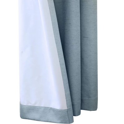 Thermaplus Ventura Blackout Grommet Curtain Panel Pair Frame Your Windows With Subtle Slub Textured Motif Blue - Image 3