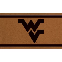 Evergreen West Virginia University Logo Turf Mat, Brown- 28 X 16 Inches Indoor Outdoor Doormat