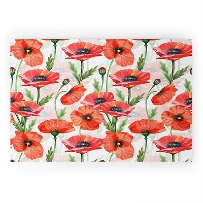 UtArt Summer Botanical Poppies Field Welcome Mat - Society6 - Image 6