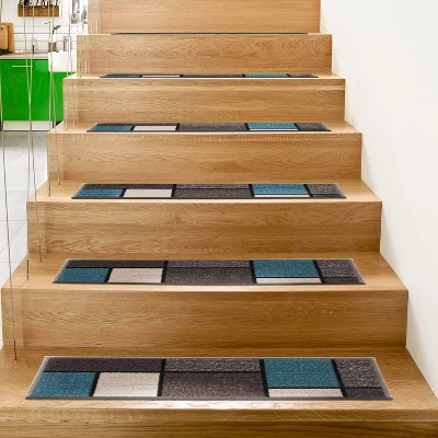 World Rug Gallery Contemporary Modern Boxes Non-Slip Stair Treads - Image 8