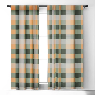 Miho Retro Color Illusion 84" X 50" Single Panel Blackout Window Curtain - Deny Designs