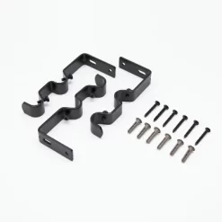 Kenney Wakefield 5/8" Standard Decorative Window Double Curtain Rod, 66-120", Black