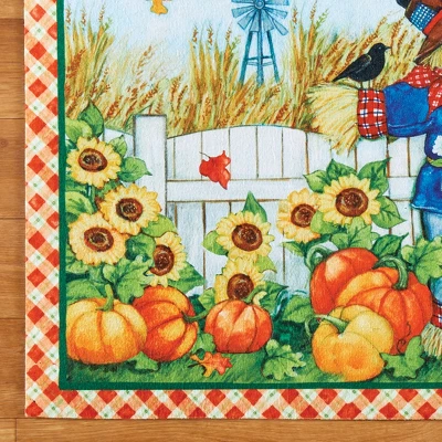 Collections Etc Scarecrow Pumpkin Harvest Printed Doormat 1'6"x2'6" - Image 2