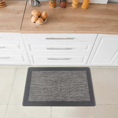 World Rug Gallery Textline Bordered Anti-Fatigue Standing Mat - Image 8